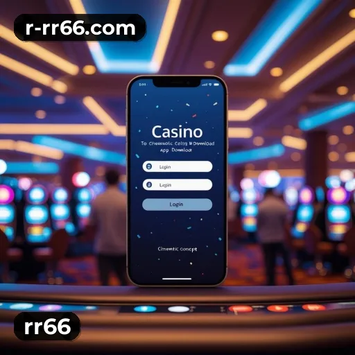 rr66 App home screen with mobile slots and casino categories